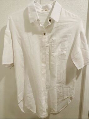 Blackbough Men's White Short-Sleeve Button-Down Shirt